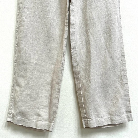 Charter Club Katherine Fit 100% Linen Straight Leg Cream Pants, Size 8 Petite - Picture 5 of 11
